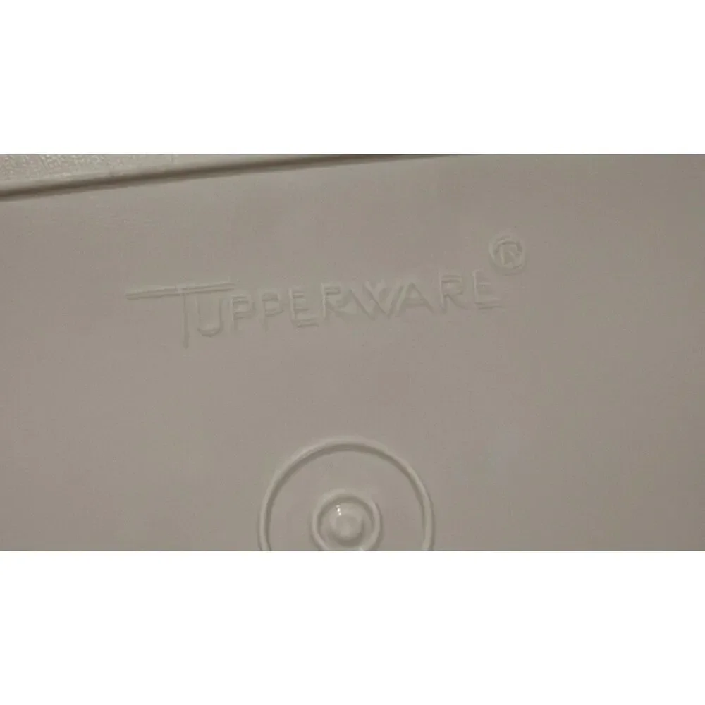 Tupperware 2 piece 1.4L Rectangular Beige Food Container 1252